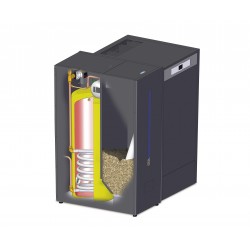 HTP 100-150 tüzelőanyag tartály, és használati melegvíz tartály BioClass pellet kazánhoz 