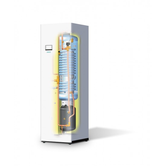 12 kW-os 1 fázisú Levegő-Víz hőszivattyús rendszer fűtésre, hűtésre, és használati melegvíz ellátásra, helytakarékos tartállyal, komplett beüzemeléssel 