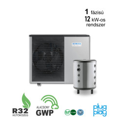 12 kW-os Levegő-Víz hőszivattyús rendszer fűtésre, hűtésre, komplett beüzemeléssel   