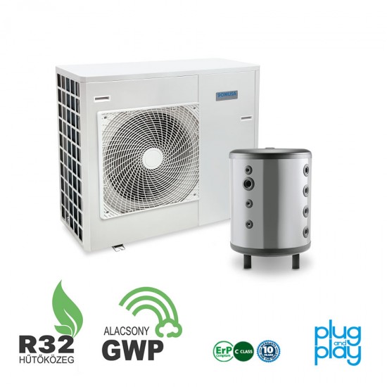 12 kW-os Levegő-Víz hőszivattyús rendszer fűtésre, hűtésre, komplett beüzemeléssel   