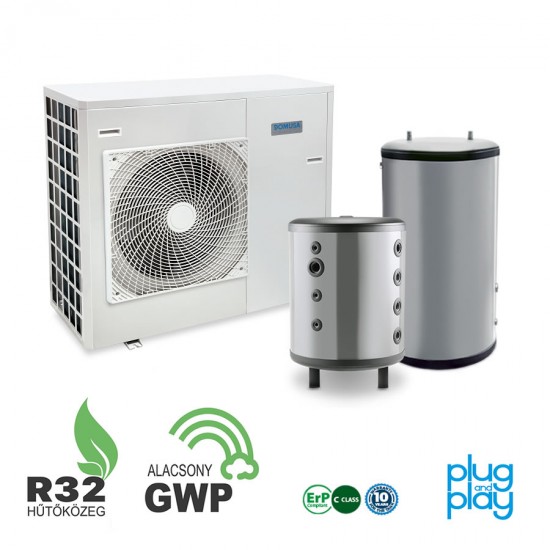 12 kW-os Levegő-Víz hőszivattyús rendszer fűtés, hűtés, és használati melegvíz ellátásra komplett beüzemeléssel   