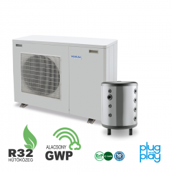 9 kW-os Levegő-Víz hőszivattyús rendszer fűtésre, hűtésre, komplett beüzemeléssel 100%-os pályázati kiírásra 