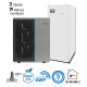 19 kW-os 3 fázisú magas hőmérsékletű Levegő-Víz hőszivattyús rendszer fűtésre, hűtésre, és használati melegvíz ellátásra, helytakarékos tartállyal, komplett beüzemeléssel 
